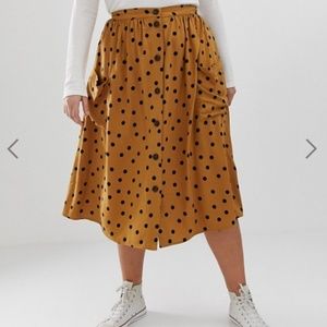ASOS DESIGN Curve button front midi skirt